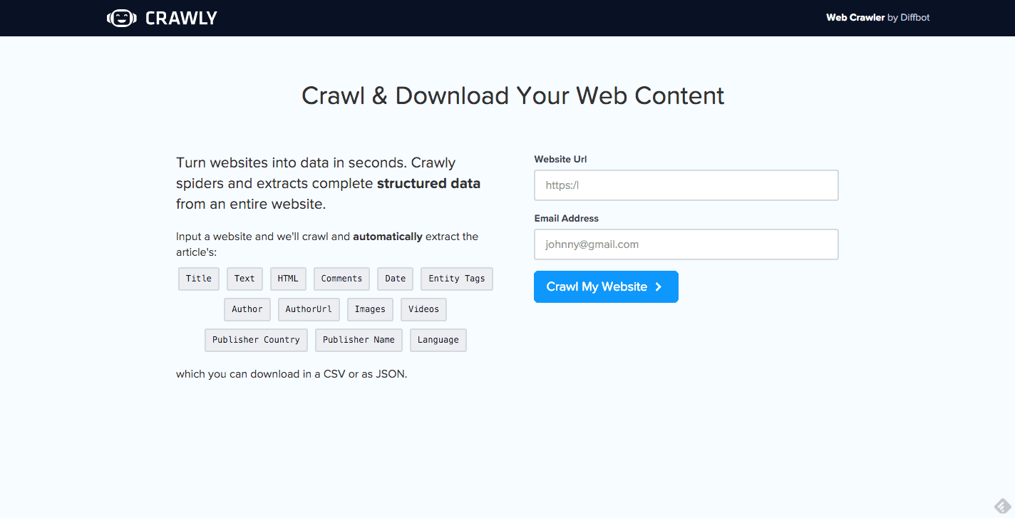 Web-Crawler-That-Automatically-Extracts-Site-Content---Crawly