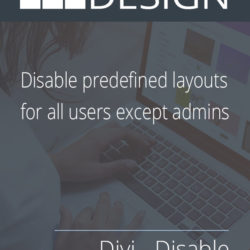 Divi - Disable Premade Layouts Product Image