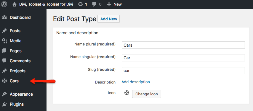 Step 1: 1. Create a custom post type (Cars)