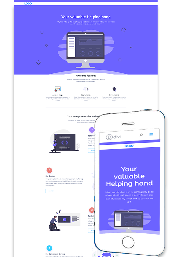 Helpdesk Support Service Divi Layout