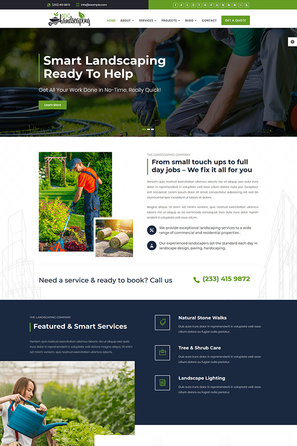 DIVI Landscaping Multi-Page Theme