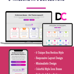 Info Icon Boxes Divi Theme Layout 5