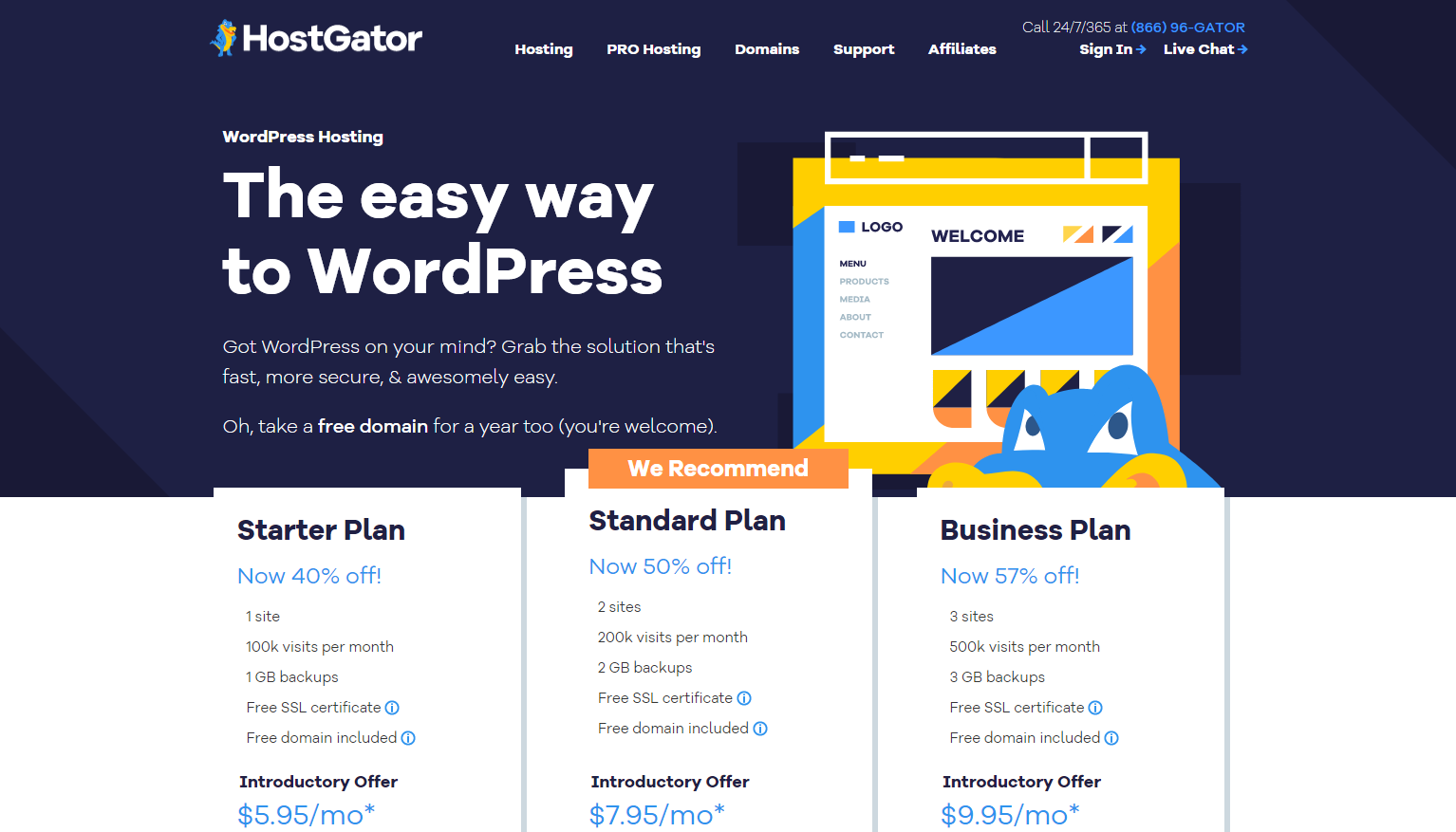 With HostGator's WordPress hosting offering, you also have advanced security options, a simplified control panel, and free site migrations. 